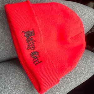 BabyGirl Beanie. Red, fairly new. Good condition.